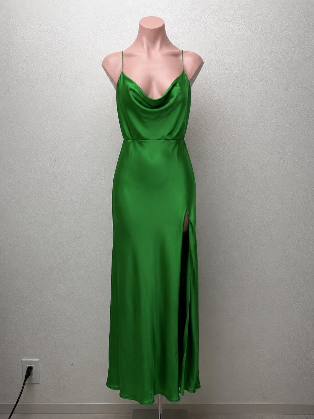 NWT Nicholas Lucinda Green Silk Halter Slip Maxi Dress Women’s US 6